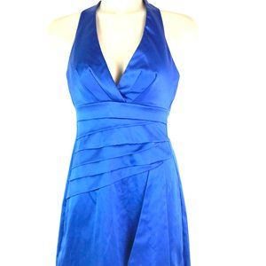 Royal Blue Evening Halter Dress